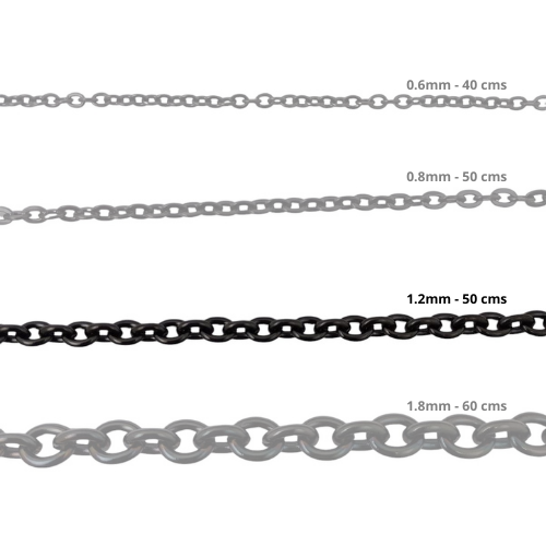 Cadena Acero inoxidable ROLO 1.2 - 50CM NEGRO