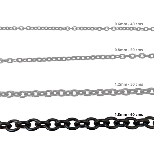 Cadena Acero inoxidable ROLO 1.8 - 50CM NEGRO