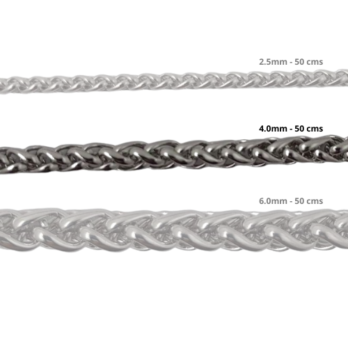Cadena Acero inoxidable ESPIGA 4.0 - 50CM PLATEADO