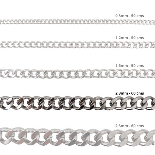 Cadena Acero inoxidable CUBANA 2.3 - 60CM PLATEADO