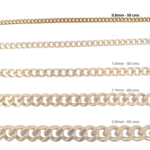 Cadena Acero inoxidable CUBANA 0.8 - 50CM DORADO