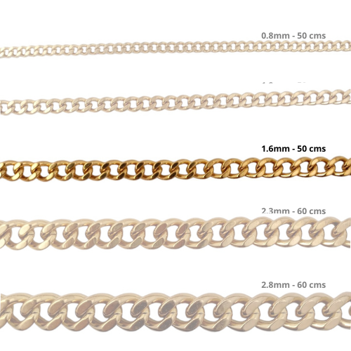 Cadena Acero inoxidable CUBANA 1.6 - 50CM DORADO