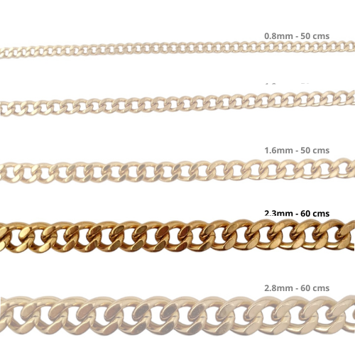 Cadena Acero inoxidable CUBANA 2.3 - 60CM DORADO