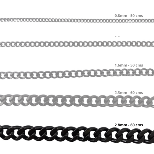 Cadena Acero inoxidable CUBANA 2.8 - 60CM NEGRO