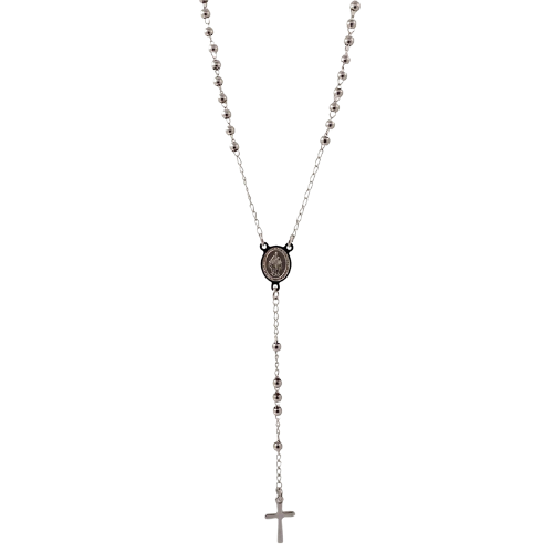 Colgante Acero Rosario VIRGEN 3mm - PLATEADO