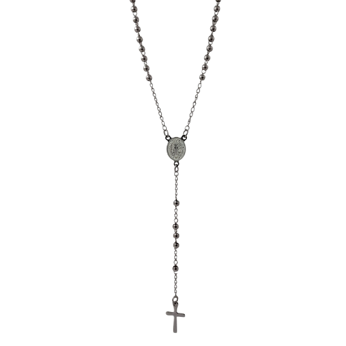 Colgante Acero Rosario SAN BENITO 3mm - PLATEADO