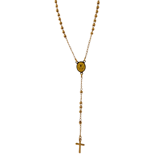 Colgante Acero Rosario SAN BENITO 3mm - DORADO