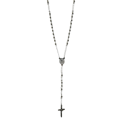 Colgante Acero Rosario SAN BENITO 4mm - PLATEADO
