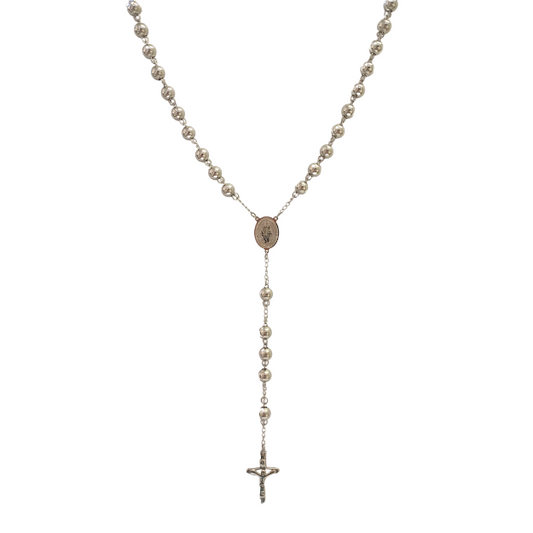Colgante Acero Rosario VIRGEN 8mm - PLATEADO