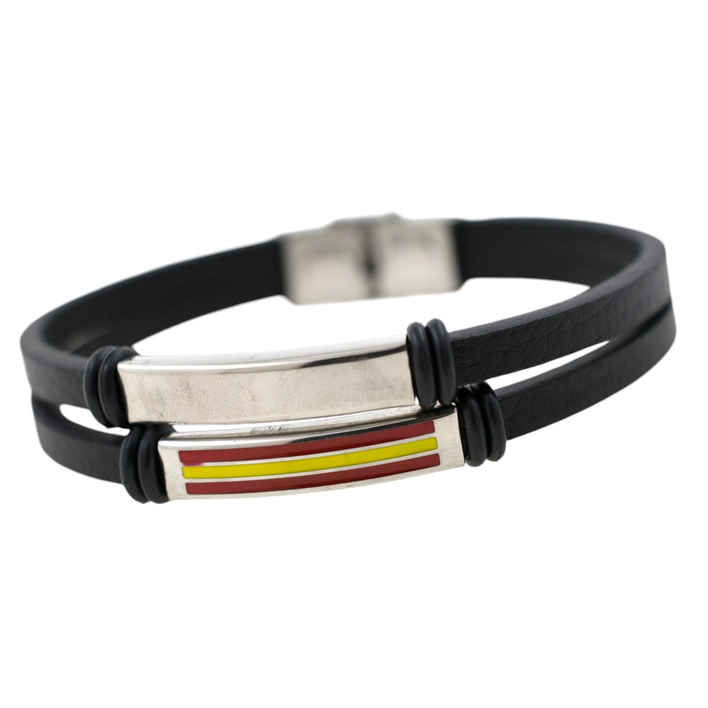 Pulsera acero polipiel Hombre Bandera España 62