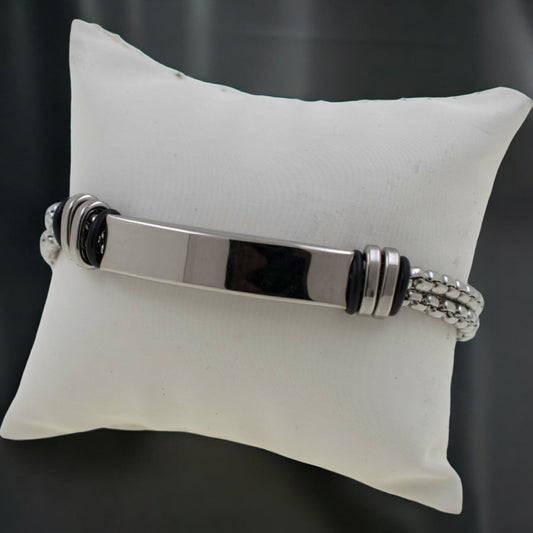 Pulsera acero Hombre 72 plateado
