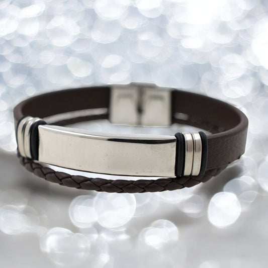 Pulsera acero polipiel Hombre 83