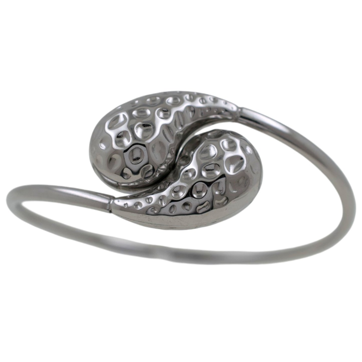 Brazalete acero Plateado Gota rugosa