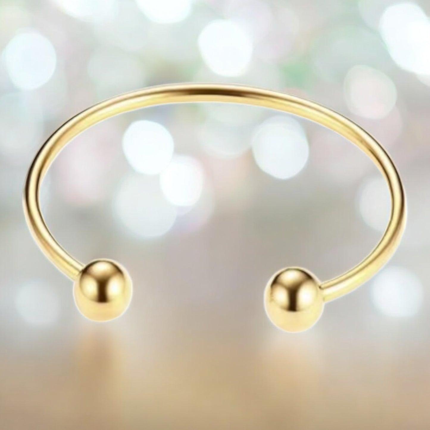 Brazalete Acero Pulso dorado Bolas 60*3mm