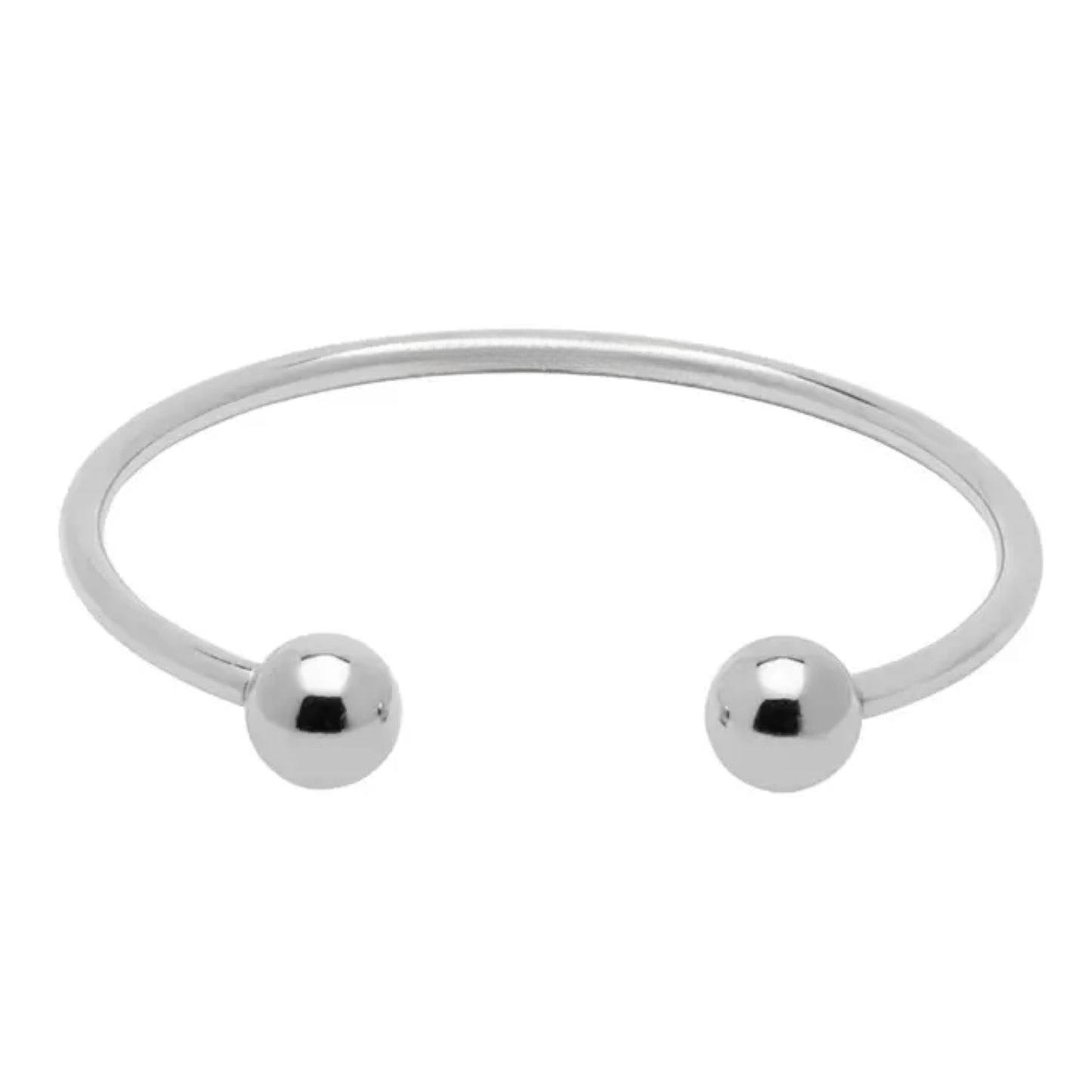 Brazalete Acero Pulso plateado Bolas 65*4mm