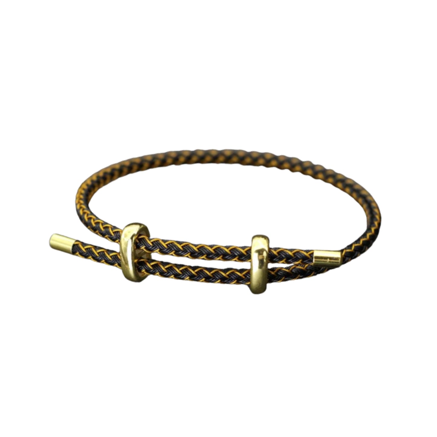 Pulsera cuerda ajustable - Negro Naranja