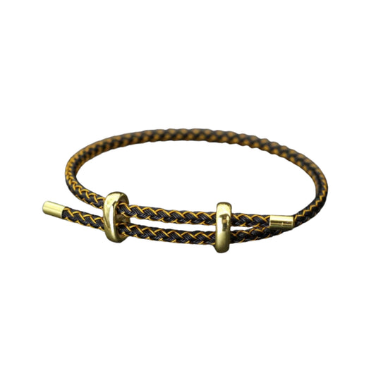 Pulsera cuerda ajustable - Negro Naranja