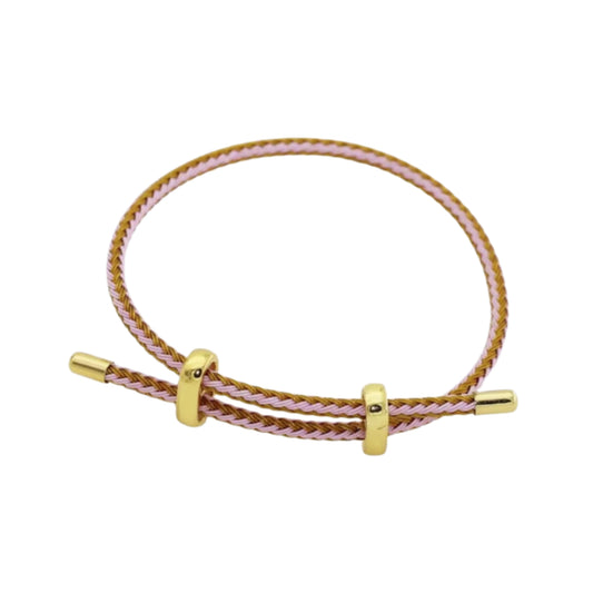 Pulsera cuerda ajustable - Rosa Dorado