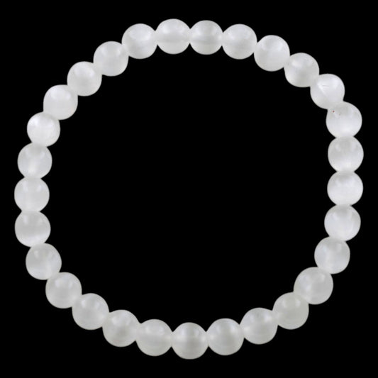 PULSERA MINERAL SELENITA 6MM REF. 8