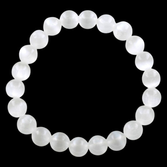 PULSERA MINERAL SELENITA 8MM REF. 9