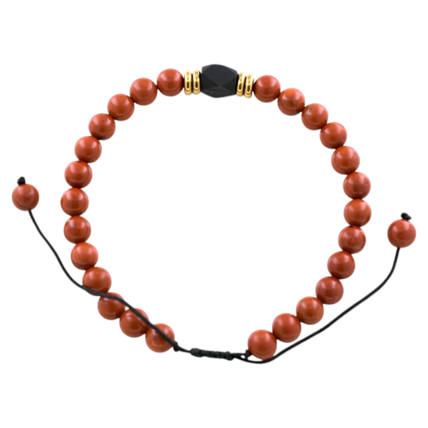 Pulsera ajustable Jaspe Rojo con Azabache REF. 6