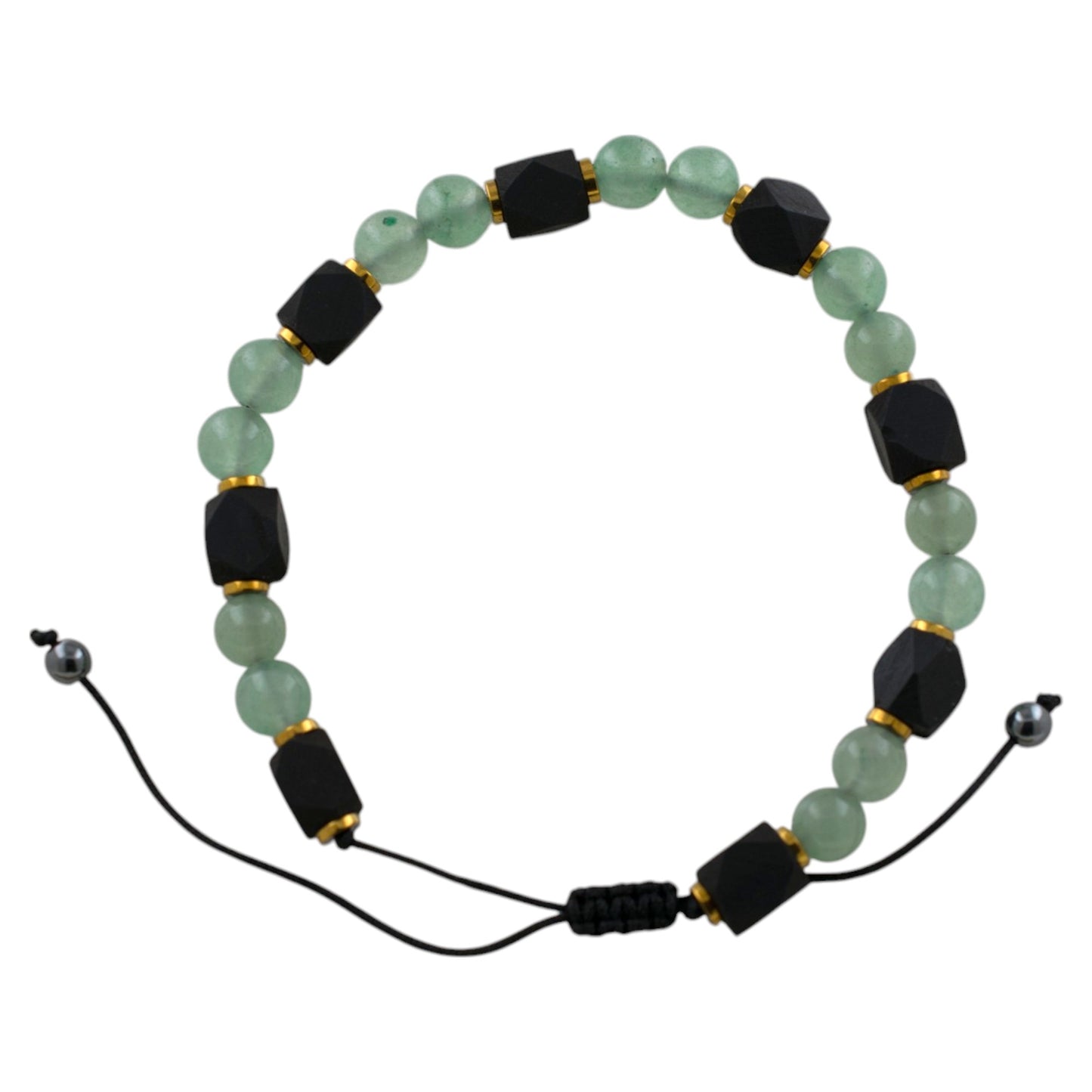 Pulsera ajustable Aventurina con Azabache REF. 9