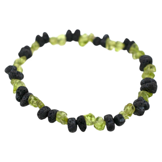 Pulsera Chips Olivina y Lava REF. 6