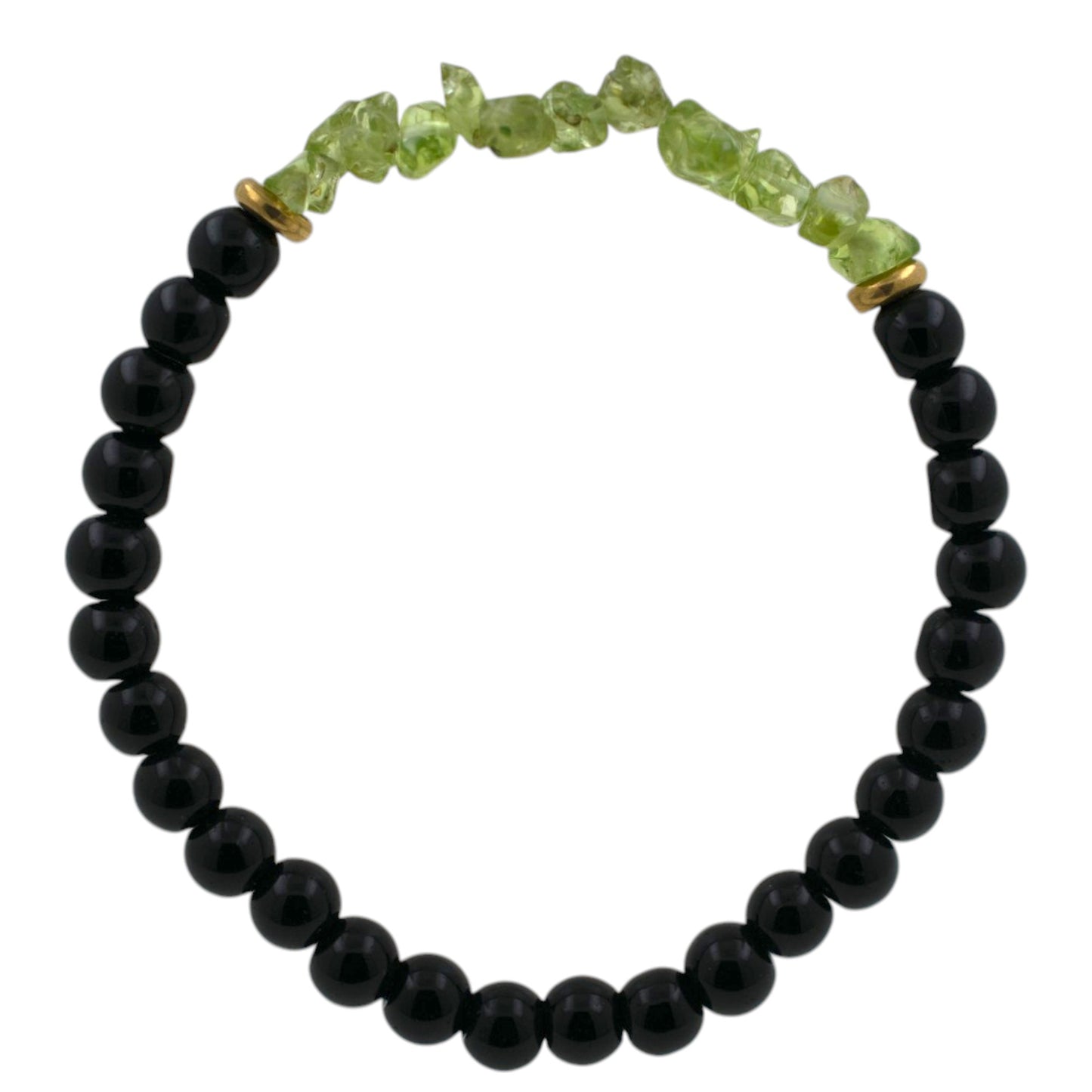 Pulsera Mineral Obsidiana Chips Olivina REF. 5