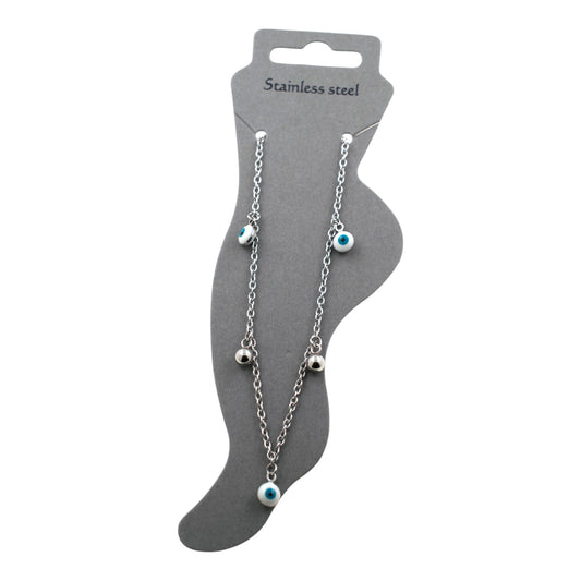 Tobillera Acero Plata OJO TURCO - 6