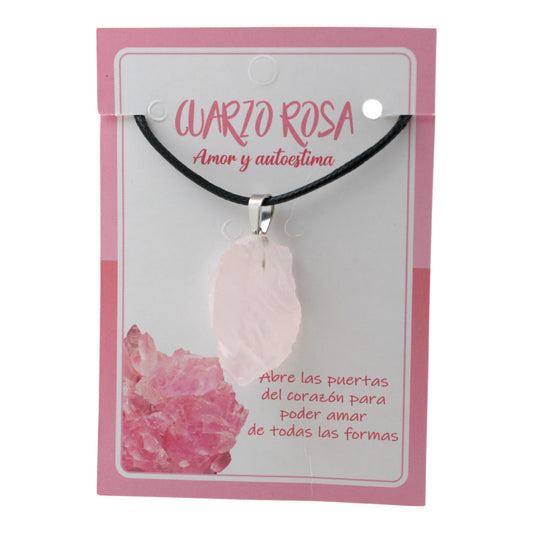 Colgante de mineral bruto de Cuarzo Rosa REF 4