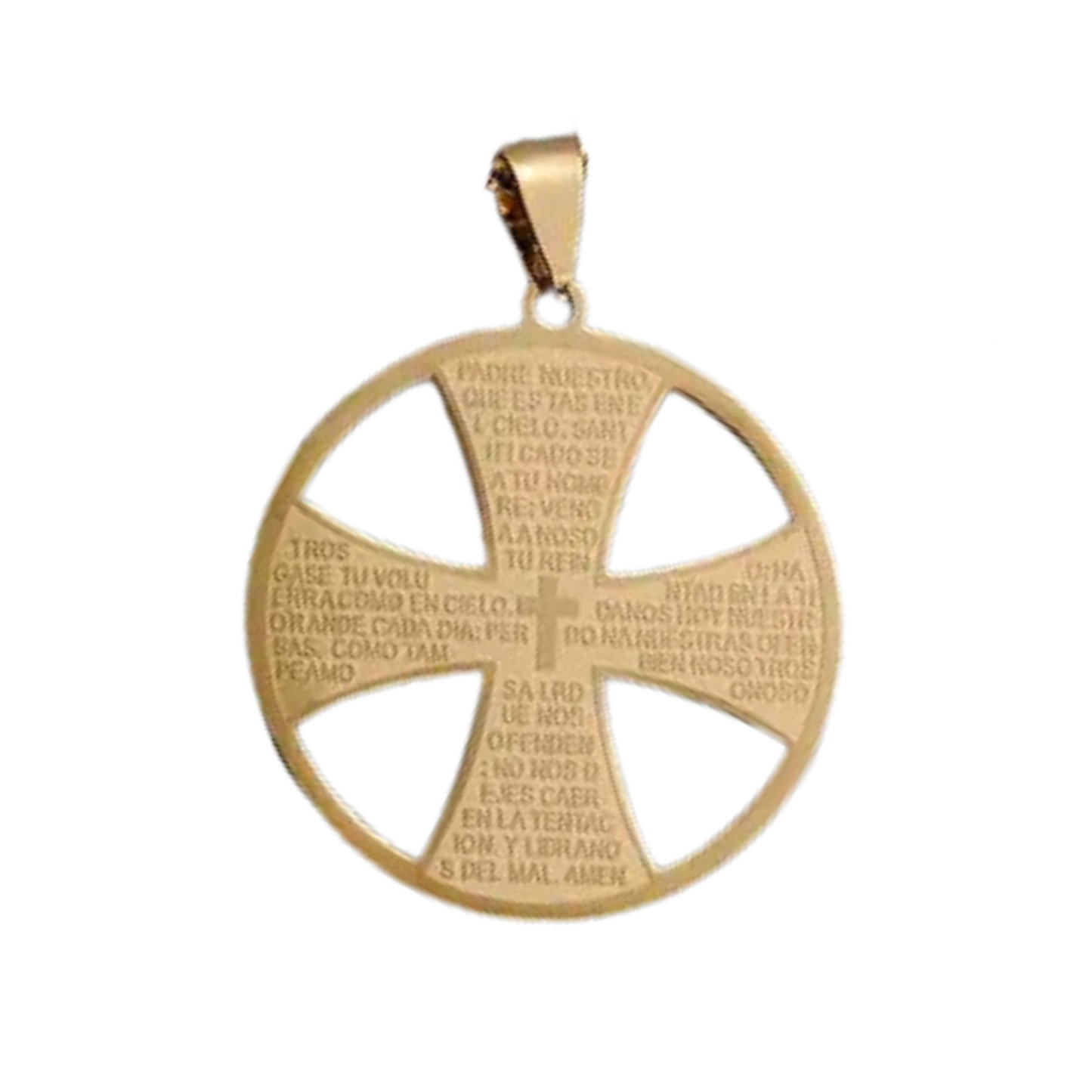 Colgante Acero Dorado Padre Nuestro REF. 5