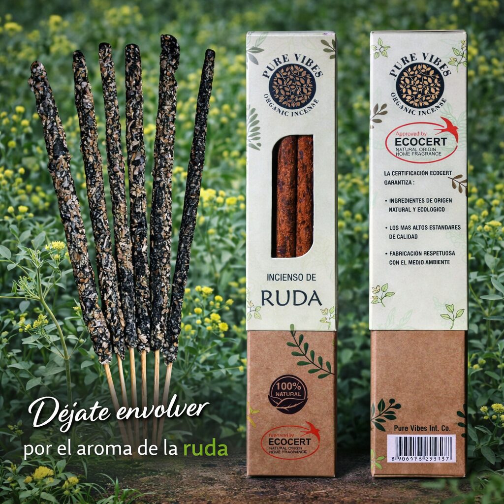Incienso orgánico Pure Vibes RUDA Pack 12 cajas