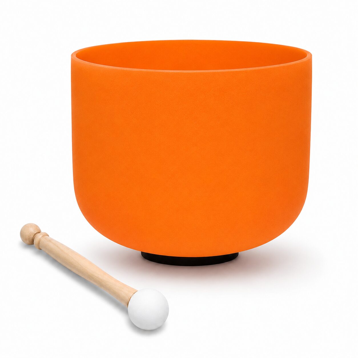 Cuenco Tibetano de Cuarzo Naranja 10" Nota Re Chakra Sacro con Baqueta