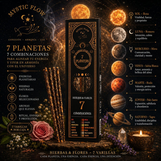 Incienso 7 Planetas 7 Hierbas & Flores Mystic Flow (Pack 12 Cajas)