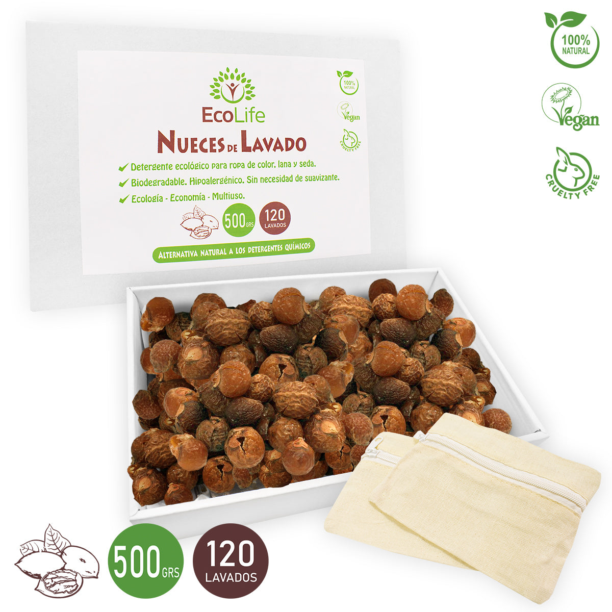 Nueces de Lavado 500gr. 120 Lavados