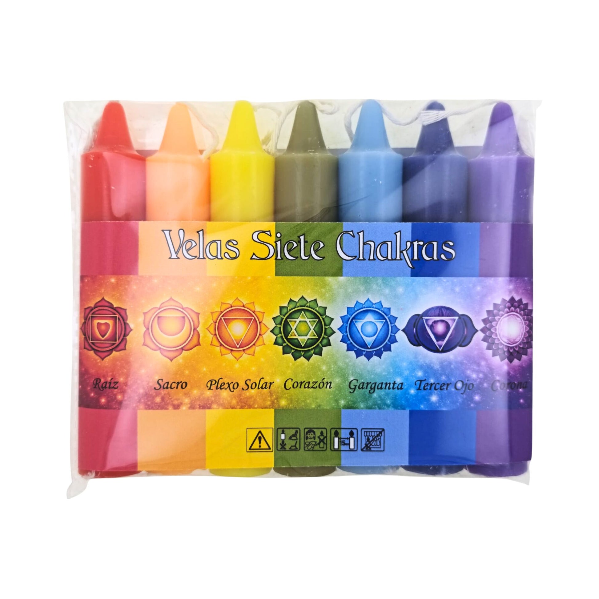 Set Velas 7 Chakras 11 cm – Equilibrio Energético y Armonización Espiritual