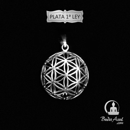 Colgante Plata de Ley 925 flor de la vida media esfera 7.90