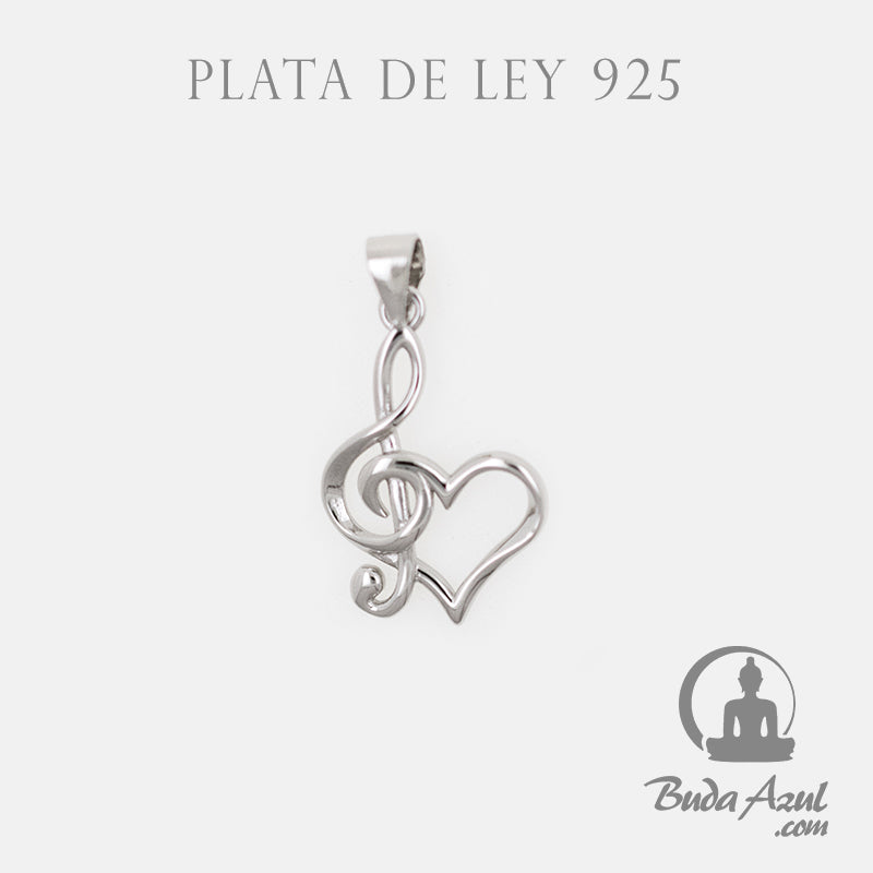 Colgante Plata de Ley 925 CORAZON MUSICAL REF. 490