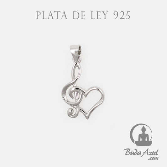 Colgante Plata de Ley 925 CORAZON MUSICAL REF. 490