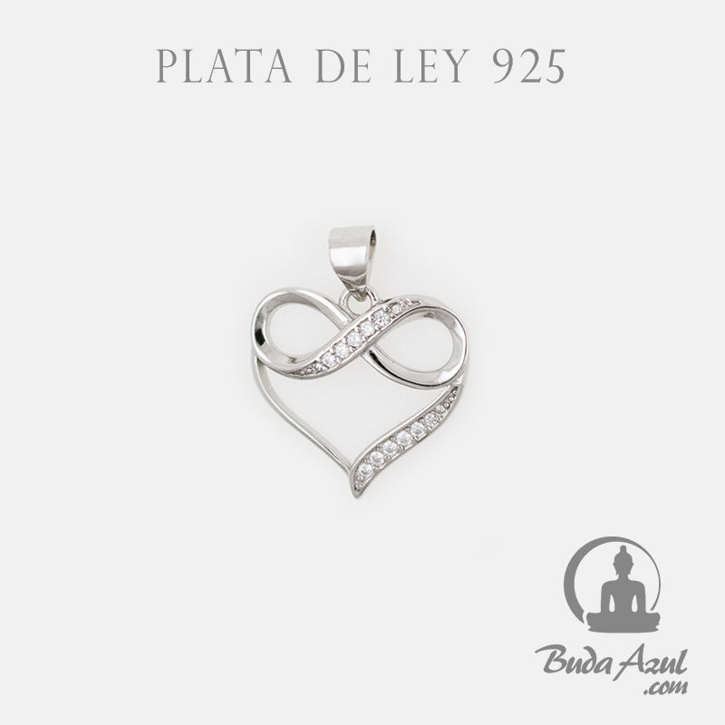 Colgante Plata de Ley 925 INFINITO CORAZON CIRCONITAS REF. 490
