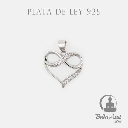 Colgante Plata de Ley 925 INFINITO CORAZON CIRCONITAS REF. 490