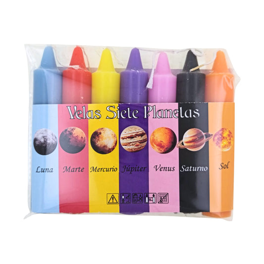 Set Velas 7 Planetas 11 cm – Energía Planetaria, Equilibrio y Armonización