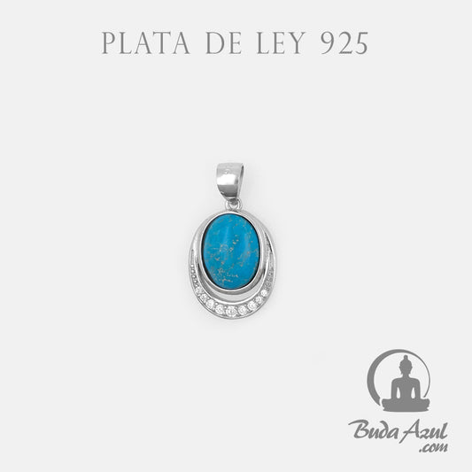 Colgante Plata de Ley 925 OVALADO TURQUESINA REF. 590