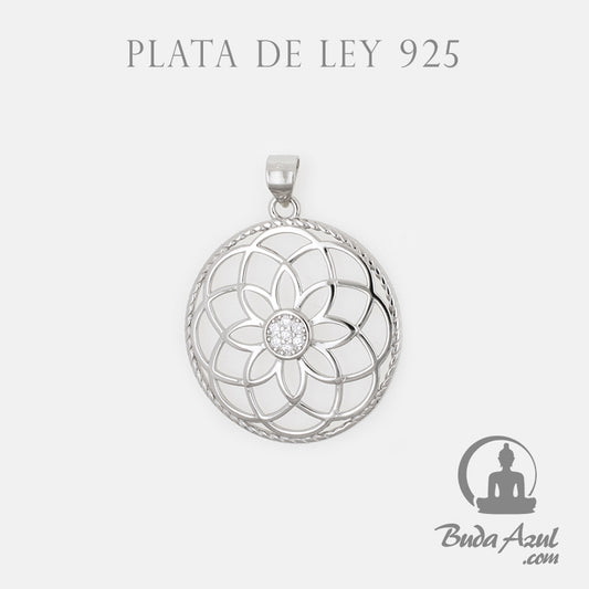 Colgante Plata de Ley 925 FLOR DE LOTO CIRCONITA REF. 690