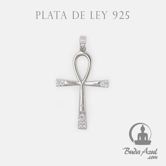 Colgante Plata de Ley 925 CRUZ EGIPCIA CIRCONITAS REF. 790