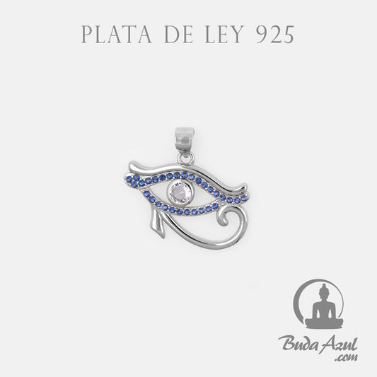 Colgante Plata de Ley 925 OJO DE HORUS CIRCONITAS AZUL REF. 790