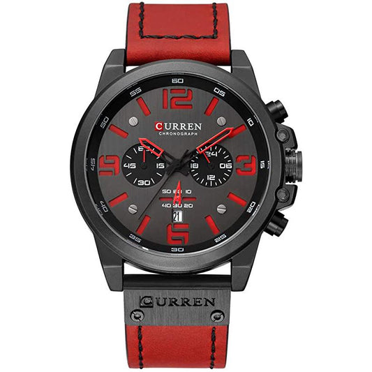 RELOJ CURREN HOMBRE M8314 NEGRO-ROJO