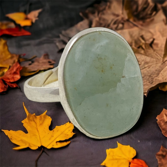 Anillo Plata de Ley 925 AJUSTABLE MINERAL AGUA MARINA REF.890