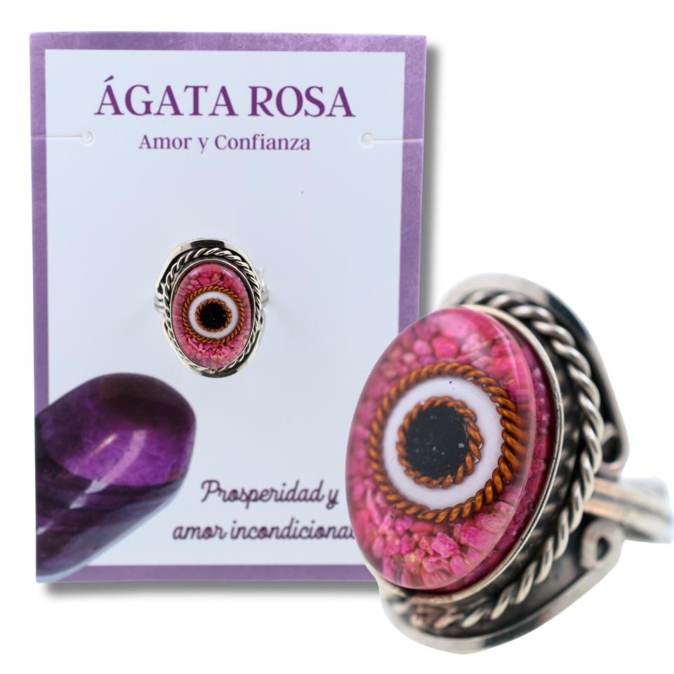 Anillo Alpaca Ojo ÁGATA ROSA REF. 6