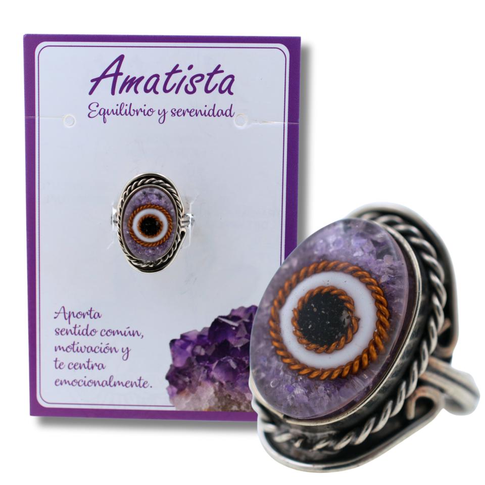 Anillo Alpaca Ojo AMATISTA REF. 6